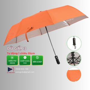 Dù gấp 3 tự động một chiều 58cm