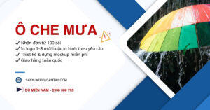 Ô dù che mưa in logo công ty - sản xuất theo yêu cầu