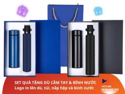 set quà tặng dù và bình nước