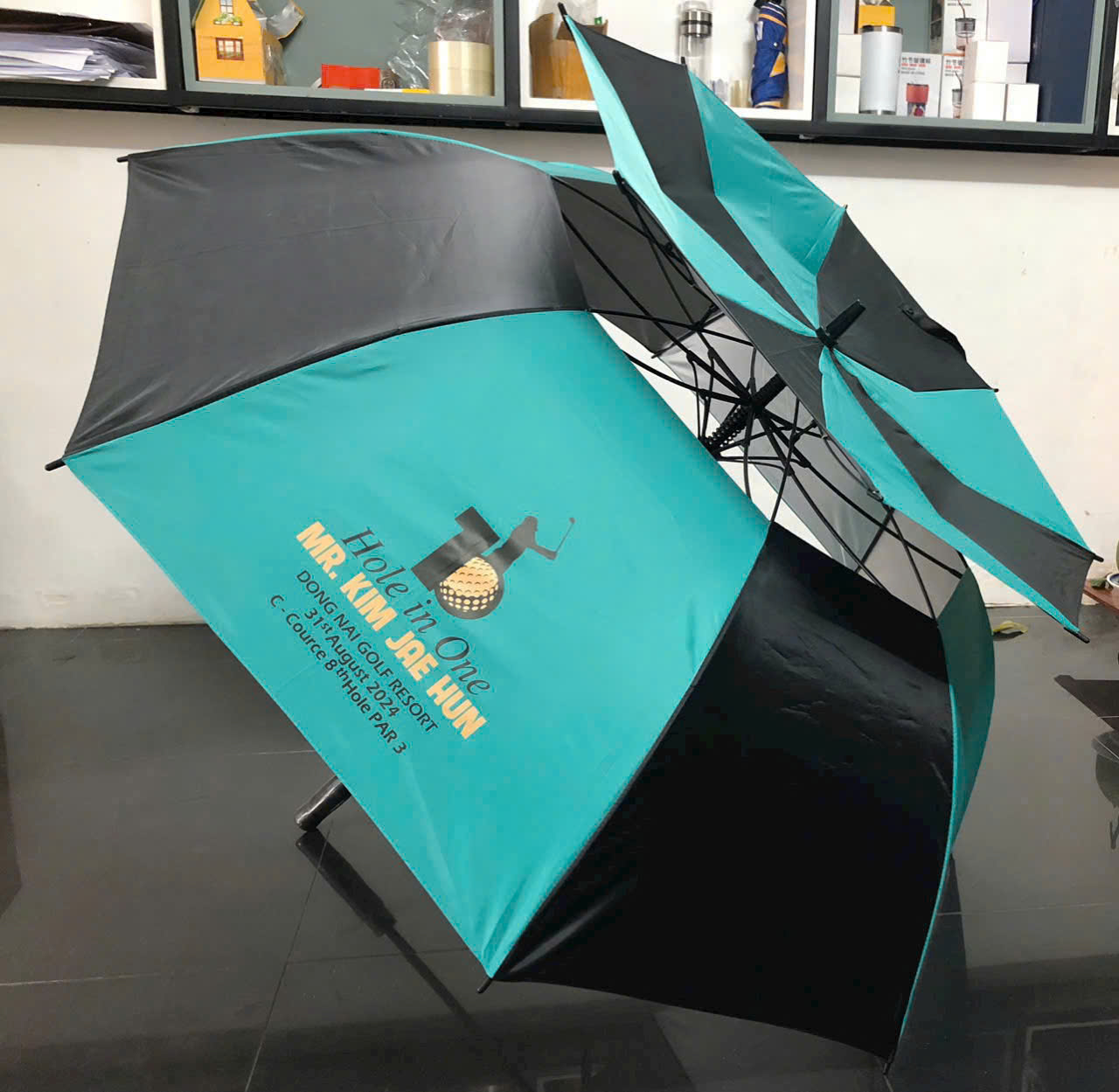 dù cầm tay giá xưởng in logo quảng cáo