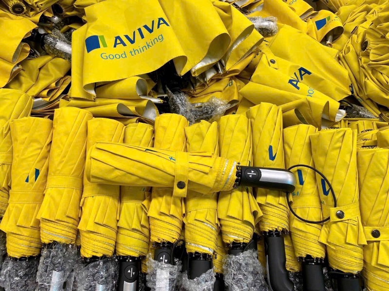 dù gấp 3 tự động 2 chiều in logo quà tặng đại lý bảo hiểm