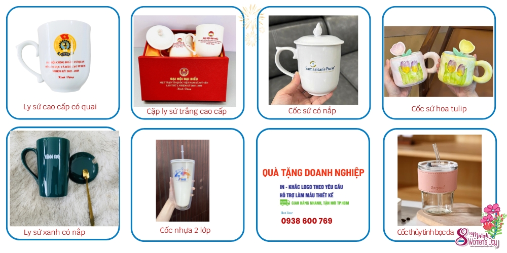 ly sứ trắng in logo - quà tặng doanh nghiệp giá rẻ dưới 100k