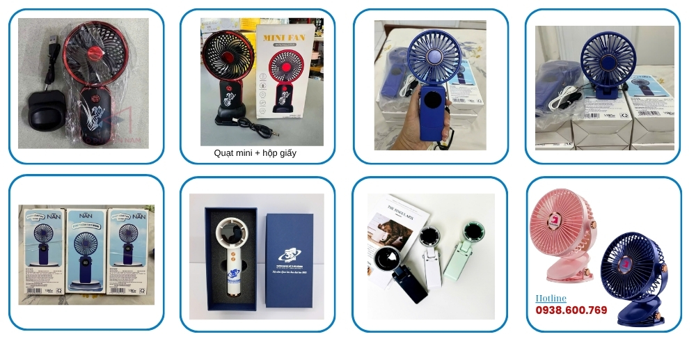 Quạt mini cầm tay in logo làm quà tặng doanh nghiệp