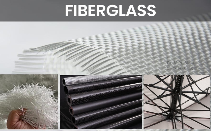 Vật liệu fiberglass sợi thủy tinh làm khung ô dù